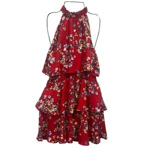 Mud Pie Women's/Juniors‎ Pacey Flounce Dress Red Small
